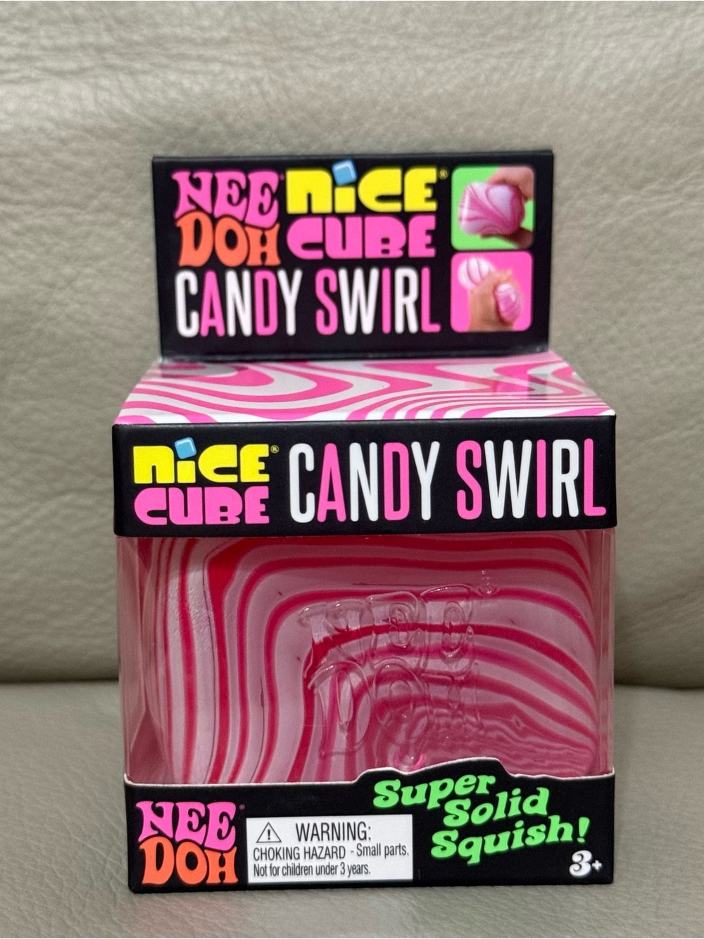NEW Needoh Nice Cube Candy Swirl Squishmas Christmas Candy Cane